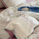 100% Cotton Floral Bedding Set Single Queen King Size Washed Cotton Soft Duvet Cover Bed Sheet/Fitted Sheet Pillowcases 3/4Pcs