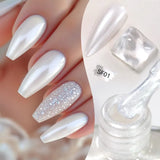 7ml Auroras Glitter Nail Polish No Need of UV/LED Lamp Nail Supplies Vernis White Pink Silver Pearl Effect for Nails