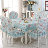Dining Table Chair Cover Set European Jacquard Cushion Chair Rectangle Round Coffee Tablecloth Table Cloth Home Decor Dustproof