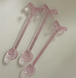 Calla Lily Animals Cartoon Bear Glass Spoon Dessert Spoon Coffee Glass Stir Spoon  Long Handle Spoon Yogurt Spoon