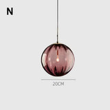 High-end Color Water Patterned Glass Ball Pendant Light Bedroom Bedside Lamp Creative Dining Living Room Bar Counter Chandelier