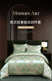 Luxury Satin Jacquard Duvet Cover Set Nordic Double Bed Quilt Cover Bedding Set Adlut Pillowcases Sheet Queen King Home Textiles