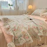 Summer Quilt  New  Cotton Korean Ins Lace Fragmented Series  Air Condition Quilt High Quality Summer Blanket set