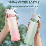 Spray Water Bottle For Girls Outdoor Sport Fitness Water Cup Large Capacity Spray Bottle BPA Free Drinkware Travel Bottles Kitch