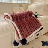 Ikeehome  new small fresh thickened milk fleece four-piece coral fleece winter warm student four-piece set