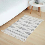 Cotton Linen Retro Rug Tapestry Home Decor Geometric Floor Mats for Bedroom Living Room Hand Woven Bohemian Tufted Tassel Carpet