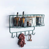 Luxury Home & Garden Kitchen Bathroom Wall Mounted Storage Rack No Drill Hanging Organizer Shelf with Hooks for Home