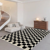 New Fabric Carpet Checkerboard Pattern Living Room Large Area Carpets Minimalist Plaid Bedroom Rugs Furry Home Decoration Rug IG