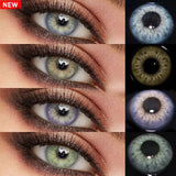 Small Pupil Brown Grey Colored Contact Lenses 1Pair Beauty Cosmetic Yearly Use Color Contacts Eyes Fashion Makeup Lens