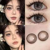 1Pair New Color Contact Lens Korea Pupils Nature High Quality Myopic Gray Lens Blue  Eyes - 0.00 to- 8.00 Diopter Lenses