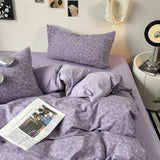 Vintage Double Sided Flower Bedding Set Skin-Friendly Soft Duvet Cover With Flat Sheet+Pillowcases For Single Double Bed Home