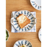 Japanese Style Ceramic Creative Double Ear Plate Tableware Household Ceramic Plate