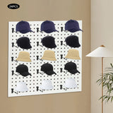 24 PCS Black Round Hat Rack Hooks, Heavyweight Gridwall Display Hangers for Caps, Multi-Purpose Organizer for Store Wall Panel