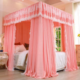 Princ Sle Double Layer Floor Length Court Mosquito Net Inteated Tee Door Opening Dust Proof Bed Curtain Bed Canopy