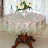 New Lace Tablecloth Pastoral round tablecloth Dining table cloths Home Embroidery table cover rose gold decoration house towel