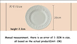 High-end Embossed Dessert Plate Exquisite Household Bread Plates Simple White Ceramic Tableware Underglaze Colour Dining Dish