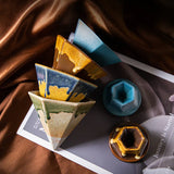 Nordic Hexagonal Ceramic Coffee Cup Creative Luxury Cup with Base Coffee Cup Table Decoration Tea Table Accessories Drinkware