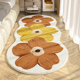 Ikeehome  Irregular Flower Bedside Carpet Cute Girl Long Carpet Three Flowers Creative Living Room Sofa Floor Mat Blanket Soft Foot Pad IG