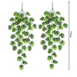 2pcs Artificial Plants Monstera Leaf Vines Green Hanging Garland for Wall Decor Home Garden Wedding Party Decoration Fake Plant
