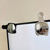 Privacy Anti Peeping Convex Mirror with A Clip Selfie Mirror Small Circular Mirror Wide-angle Rearview Convenient Shooting Props