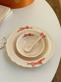 Anmuli Cerc Dert Plate with Underglaze Color  Knot Bead Trimmed Multifunctional Di Korean Sle from Mainlan...
