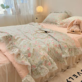 Summer Quilt  New  Cotton Korean Ins Lace Fragmented Series  Air Condition Quilt High Quality Summer Blanket set