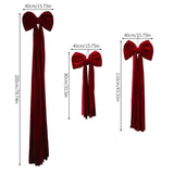 Large Christmas Bow Decoration Velvet Hanging Ornament Big Ribbon Decor for Tree Wall Fireplace Indoor Outdoor Holiday Party