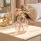 Handbag Shaped Glass Vase Creative Bubble Glass Flower Container Hydroponic Vase for Home Desktop Decoration