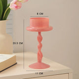 Nordic INS Pink Glass Decorative Candlestick Tealight Candelabra Big Candle Holder Wedding Home Table Base For Candles
