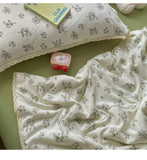 Printed Floral Summer Quilt Four Piece Set Suitable for Bedroom Bedding Set Summer Quilt Bed Sheet With Pillowcases Home Textile