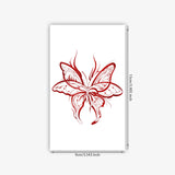 Wine Red Blood Butterfly Tattoo Sticker, Temporary Tattoo Sweet Cool Flame Tail Thigh Waterproof Long-Lasting Realistic Sticker