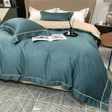 European Luxury Bedding Set Luxury Embroidery Washed Silk Duvet Cover Bed Sheets and Pillowcases King Size Bedding  Set