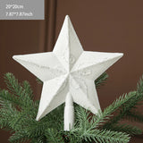 Hollow White Glitter Christmas Tree Top Star Christmas Decorations for Home Novelty New Year Xmas Tree Ornaments Arrangemen