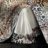 Leopard zebra print luxury high-end silk bedding set soft silk satin king size duvet cover sheet set