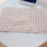 Korean Strawberry Garden Table Mat Cute Pink Quilted Edge Dinner Photo Props Tablecloth Birthday Gift Outdoor Picnic Tablecloth