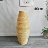 Natural Rattan Woven Cane Vase 30-40cm Handmade Floor Vase Living Room Window Home Decoration Indoor Furnishing Ornament