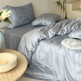 Lyocell Jacquard Soft Silky Cooling Bedding Set Single Double Queen King Duvet Cover Bed Sheet/Fitted Sheet Pillowcases 3/4Pcs