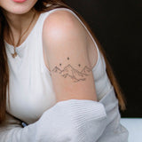 Minimalist Mountain Line Tattoo Sticker Waterproof Long Lasting Fine Line Temporary Tattoo for Women Arm