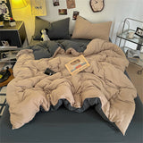 Solid Color Bedding Set Twin Full Queen Size Bed Flat Sheet Soft Kids Adults Duvet Cover Set Quilt Cover Pillowcases Bed Linen