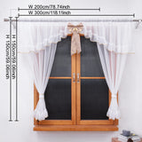 1PC European Sheer Curtain With Gold Rhinestones And Bows, Light Filtering Drape For Bedroom Living Room Lovely Gift For Parents