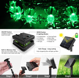1pc 20/30 LED Halloween Spider Outdoor String Light With 8Lighting Modes Lamp Solar Powered For Home Garden Yard Halloween Decor