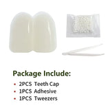 2 PCS Custom Deluxe Fake Big Buck Teeth Caps for Winnie Clown Bunny Witch Halloween Costume 17mm Beige White