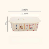 Microwave Oven Specific Ceramic Bento Box Divided Into Compartments Dining Box with Lid Fresh Keeping Box Cute