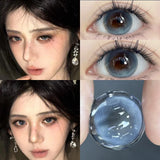 1 Pair High Quality Blue Lenses Colorld Contact Lenses with Degree 0.00 to- 8.00 Cosmetic Natural Eye Contacts Lenses