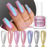 7ml Auroras Glitter Nail Polish No Need of UV/LED Lamp Nail Supplies Vernis White Pink Silver Pearl Effect for Nails