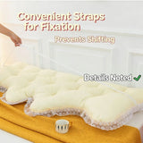 Korean Style  Pure Color Reading Pillow with Lace Trim Backrest  and Anti-Collision Waist Belt, Large Backrest Support Bolster