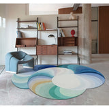 Nordic Shaped Carpet Can Be Customized Cloakroom Retro Rainbow Round Contrast Color Carpets Home Living Room Bedroom Bedside Rug