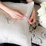 Chinese Style Orchid Embroidery Luxury Bedding Set 800TC Lyocell Silky Cooling Duvet Cover Flat/Fitted Bed Sheet Pillowcase 4Pcs