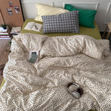 Huace  Pure Cotton Soft Color Blo Simple Blogging Sle Four Piece Bedding Set Comfortable Breathable Cotton Bed Linens