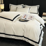 Luxury Hotel Bedding Sets Thick Brushed Bed Sheets White Duvet Cover Set Pillowcase Four Piece Fully Enclosed for Home Gift